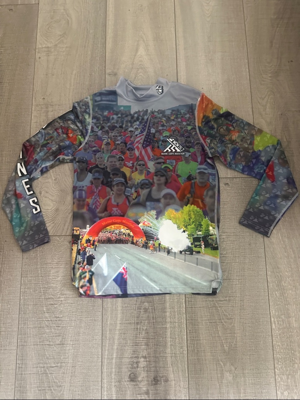 Marine Corps Marathon Shirt Men's Small Graphic Print All Over 2018